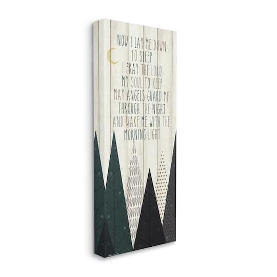 Stupell Industries Lay Me Down To Sleep Quote Triangle Tree Forest Canvas Wall Art